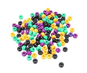 Leftwei Plastic Beads for Bracelet Making, 6mm, 1000 Pieces (Mixed Color) | Four Colors Green Black Purple Orange, Glossy Finish, Jewelry Beads for DIY Crafts