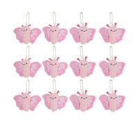 Leftwei Plush Keychains, 12 Pack 4.33 Inch Hanging Loop | PP Cotton Filling, Wing Pattern, Party Favors, Craft Projects, Backpack Pendants, Stuffed Animals, Pink Color