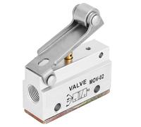 Leftwei Pneumatic Mechanical Valves, 0-0.8MPa Pneumatic Valves Air Valve Switch MOV - 02 G1/8 Thread Roller Lever Air Mechanical Valve