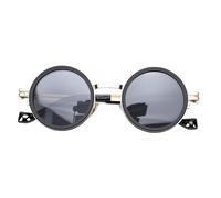 Leftwei Polarized Sunglasses for Fishing and Hiking | Adjustable Tint 1-9 Gear Manual Dimming ND Filter Lenses, Round Metal Frame Shades for Outdoor Enthusiasts, Black Tinted