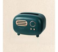 Leftwei Retro Tissue Box Holder, Vintage Napkin Dispenser for Home Kitchen | Charming Retro Design with Classic Dials, Plastic Desktop Paper Holder for Living Room Bedroom Office, (Bird Lake Green)
