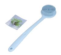 Leftwei Silicone Back Brush Dual Sided | Ergonomic Long Handle Back Scrubber | Bathing Accessories for Adults and Children | Nordic Blue 1 X Brush (Blue)