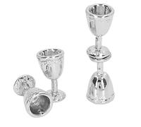 Leftwei Simulation Mini Champagne Glasses, 4Pcs Dollhouse Wine Cups, Great for Dollhouse Accessories and Playtime (4 silver)