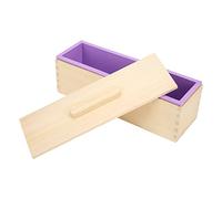 Leftwei Soap Loaf Mold Flexible Silicone Kit for Homemade Soap Making, Includes Wooden Box and Lid, 1 Set, 28.3 X 8 X 9cm
