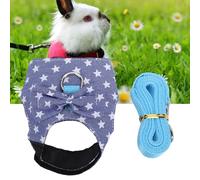 Leftwei Soft Bunny Harness and Leash Set, Small Pet Vest Harness with Double Safety Buckles Comfortable for Cats Ferrets Guinea Pigs Rabbits, Lightweight for Daily Walk (L)
