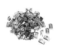 Leftwei Solar Pv Cable Clips, 100 Pcs 304 Stainless Steel 6.0-6.5 Mm | Double Compression, Barbed Lock, Stainless Steel, Trailer Wire Holders, Boat Kayak Use, 6.0 to 6.5 Mm Fit