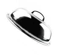 Leftwei Stainless Steel Pot Cover, Multifunctional Deep High Arch Design for Cooking Steaming Frying, with Convenient Handle for Various Pans (34cm)