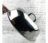 Leftwei Stainless Steel Pot Cover, Multifunctional Deep High Arch Design for Cooking Steaming Frying, with Convenient Handle for Various Pans (40cm)