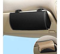 Leftwei Sunglasses Holder for Car Sun Visor, PU Leather Auto Eyeglasses Organizer Box with Hidden Magnetic Closure, Vehicle Visor Accessories for Women Men (black)