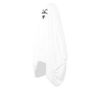 Leftwei Unisex Ghost Costume, White Cute Poncho for Kids Halloween Trick or Treating, Ghost Cosplay Costume for Scaring & Bringing, Theatrical Performances & Dressing Parties (Small (Fits 12-14