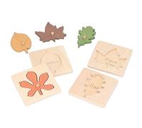 Leftwei Wooden Leaf Awareness Board Puzzle, Bright Colored Toys for Skill Development, for Children Above 3 Years Old, 4 Pcs