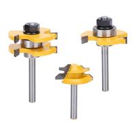 Leftwei YG6 Alloy Woodworking End Mill Stile Router Bit Set, Rail Router Bit Set for Wood, MDF, Particle Board & Plywood Panel, Ideal for Grooving and Texturing