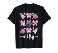 Lefty Bowling Left Handed Bowler Bowling Girl Mom Coquette T-Shirt