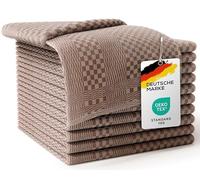 LEFUNDA® Set of 10 Tea Towels - 100% Cotton Kitchen Towels, 220 GSM, Soft, Super Absorbent Dish Towels, Two-ply strong strength, 50x70cm, For Cleaning, Drying, Table Setting and Catering (Brown, 10)