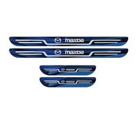 LEFUVR 4 Pcs Car Door Sill Protector for Mazda3 II Hatchback (BL) 2011-2013, Scuff Guard Threshold Anti Door Sill Sticker Pedal Trim Slip Car Accessories,Blue-A