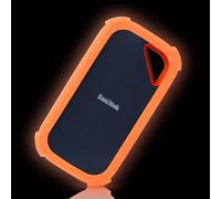 LEFXMOPHY Case Replacement for SanDisk Extreme PRO Portable External SSD V2 SSD 2000MB/s SSDE81 Silicone Portective Cover, Orange Glow in Dark (Not fit SDSSDE61)