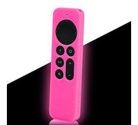 LEFXMOPHY Pink Protective for Apple TV 2024 Remote Case AppleTV Siri 2nd 2021 3rd 2022 2023 Control - Anti Slip Shockproof Silicone Cover Sleeve Glow in Dark