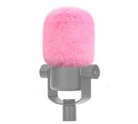 LEFXMOPHY PodMic Windscreen for Rode PodMic Microphone Replacement Pop filter, Pale Pink Furry Wind Muff Deadcat Cover