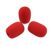 LEFXMOPHY Red WindScreen RK412WS Snap-Fit Wind Screen Replacement for Shure Podium Mic MX412 MX418 MX405 MX410 MX415 MX412 Gooseneck Microphone Pop Filter 3pack Cover Foam