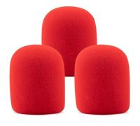 LEFXMOPHY SM57 Windscreen for Shure SM57 / 545 / Beta SM57A Series Mics Pop Filter Replacement for A2WS Microphone Spongue Windscreen 3-Pack Red Foam Cover