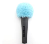 LEFXMOPHY SM58 Pop Filter for Shure SM58 Vocal Microphone Replacement Windscreen, Greenish Blue Furry Wind Muff Deadcat Cover