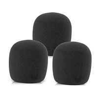 LEFXMOPHY SM58 Windscreen, Mic Foam Replacement for Shure SM58 SM48 Vocal Microphone Pop Filter, Black Noise-cancellation Windsock Cover 3-pack