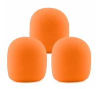 LEFXMOPHY SM58 Windscreen，Mic Foam Replacement for Shure SM58 Vocal Microphone Pop Filter, Orange Noise-cancellation Windsock Cover 3-pack
