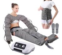 Leg Air Compression Machine Recovery System, 6-Cavity Lymphatic Drainage Massager Legs Arm, Waist, Leg Massage Recovery Boots for Pain and Circulation Improvement Swollen (6 Chambers1 2 Legs+2 Ar