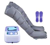 Leg Air Compression Massager Pressotherapy Boots, Adjustable Electric Body Massage Machine, Promote Blood Circulation and Lymphatic Drainage, 6 Cavity (Grey Legs)