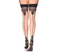 Sexy Leg Avenue Baroque Sheer Cuban Heel Seamed Stockings
