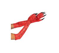 Leg Avenue 2766 00322 Rhinestone Demon Claw Gloves Adult Costumes, Red, One Size