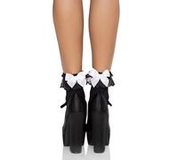 Leg Avenue 302922007 Socks Bow and Lace Ruffle (Black/White)