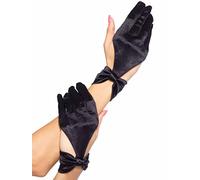 Leg Avenue 373722001 3737-Satin Cut Out Gloves, One Size (UK 6-12), Black
