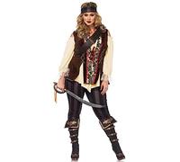 Leg Avenue 4X 4 teilig Set Kapitän Blackheart, Damen Karneval Kostüm Fasching