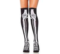 Leg Avenue 559622007 5596-Skeleton Over The Knee Socks, Black & White, (UK 6-12), Black, Women: One Size