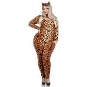 Leg Avenue 83666X-15309 Cougar Catsuit Costume set, leopard, 3x-4x