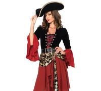 Leg Avenue 8521401048 Cruel Seas Pirate Captain Costume Adult Sized, Solid, Black, S