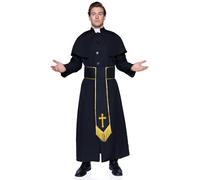 Leg Avenue 8533404001 Priest Religious Adult Costumes, Solid, Black, XL