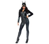 Leg Avenue 85554 85554-00101 Captivating Crime Fighter Costume, Small, Black Movie Fancy Dress, Womens, Solid, Size: S (UK 6-8)