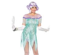 Leg Avenue 85568 Aqua Roaring 20s Foxtrot Flirt Fancy Costume Set (Medium/UK 10-12, 2-Piece)