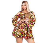 Leg Avenue 85610X Plus Cozy Black Widow Fleece Dress W/Wiggly Spider Leg Fancy, Womens, Multicolor, Size: 1XL/2XL (UK 18-22)