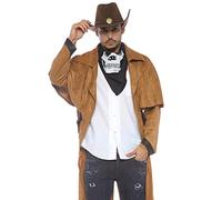 Leg Avenue Men's Faux Suede Western Coat Adult Costumes, Brown, One Size(UK 6-12)