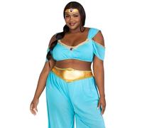 Leg Avenue 86818X08055 costume character Sexy Desert Princess +, Solid, Turquoise, 1X-2X (EUR 48-52)