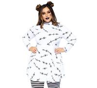 Leg Avenue 86882X-00809 86882x 00809 Carnival Costume, Theme Party, White Black, 3X/4X (Taglia Italiana 50/52)