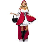 Leg Avenue 86905 09605 Riding Hood Costume Adult Sized, Women, Red, White, S-M