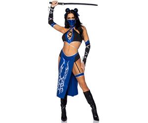 Leg Avenue 87145-05701 Combat Ninja, Small, Black/Blue Adult Sized Costumes, Women, Multi, S