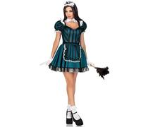 Leg Avenue 87174 17901 Halloween, Carnival Costume Maid, Women, Blk/Green, S