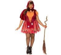 Leg Avenue 87175X 10108 2 Pc Salem Sweetie Witch Costume With Cape Suit Set, Women, Multicolor, 1X-2X
