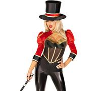 Leg Avenue 87249 Circus Ringmaster Diva Catsuit Women's Costume, Multicoloured