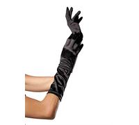Leg Avenue 8B22001 8B-Elbow Length Satin Gloves, Black, One Size (UK 6-12)